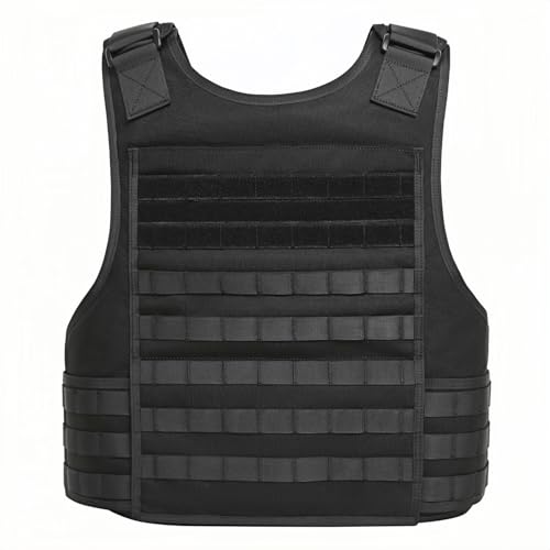 TACNEX Lightweight MOLLE Duty Vest with Quick Release - Black Adjustable Workout Vest for Men Women