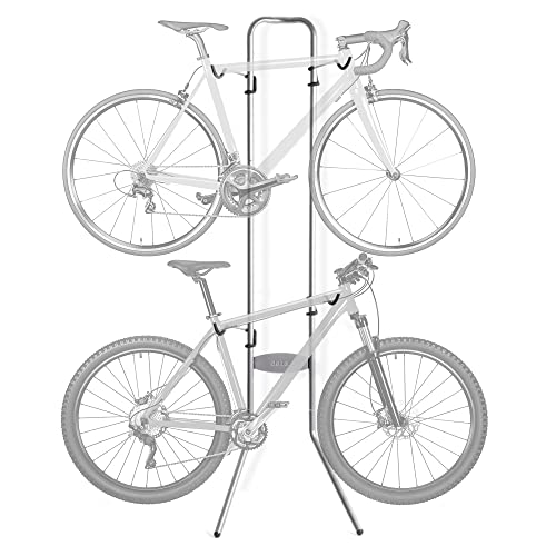 Delta Cycle Michelangelo 2 Bike Storage Rack Silver - Vertical Garage Bike Stand for Road MTB Hybrid Bikes