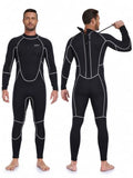 Men's 3mm Lightweight Wetsuit Full Body with Back Zip - Black, Medium