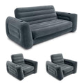 Inflatable Sofa Bed Set with 2 Chairs & Ottoman – Queen & Twin Size Lounge Furniture