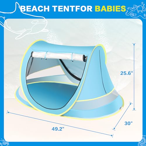 Blue Baby Beach Tent Pop-Up Toddler Sun Shade for Camping & Beach Trips