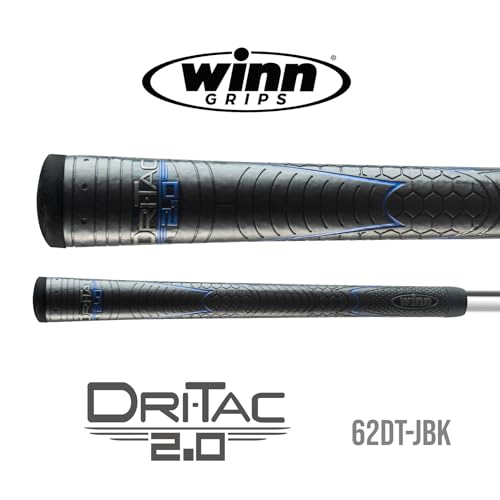 Winn Grips 62DT-JBK Dri-Tac 2.0 Golf Grip Bundle Midsize Black-Blue 13 pcs