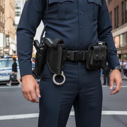 Police Duty Belts for Law Enforcement Uniforms - 10 Black Straps for Officers, Correctional & Hunting Gear