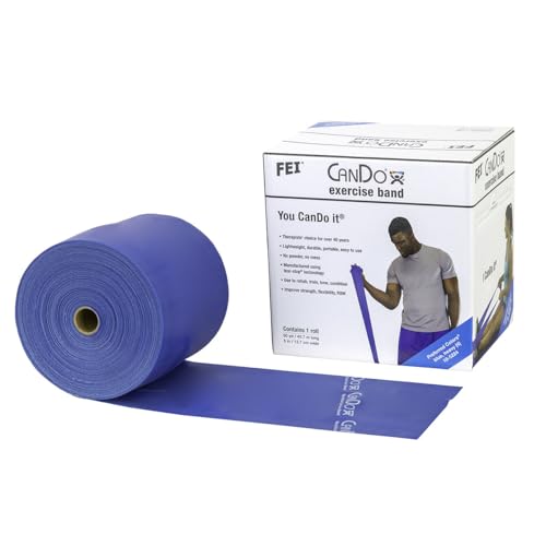 CanDo Heavy Blue Resistance Exercise Band Roll - 50 Yards, Low Powder