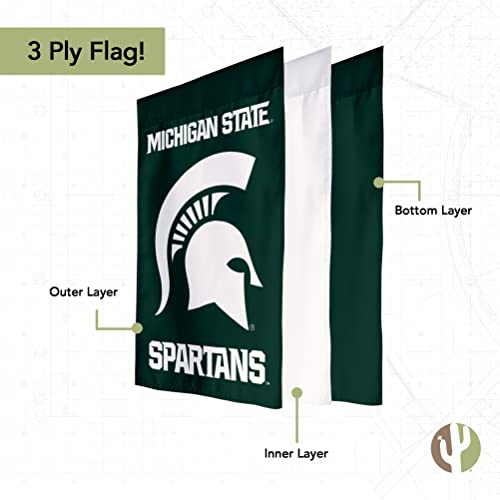 Michigan State University Spartans Garden Flag - Green Double-Sided Outdoor Decor