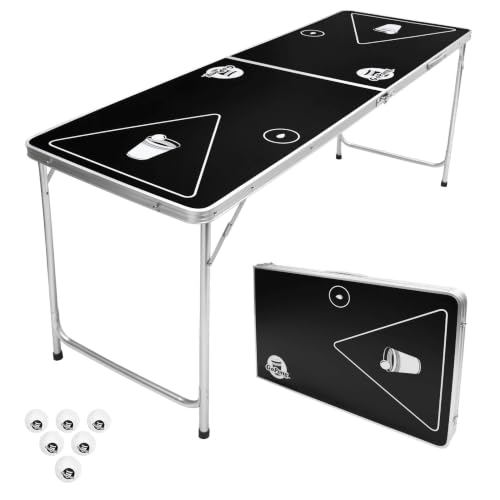 GoPong 6-Foot Portable Beer Pong & Flip Cup Table - Indoor & Outdoor Game Table