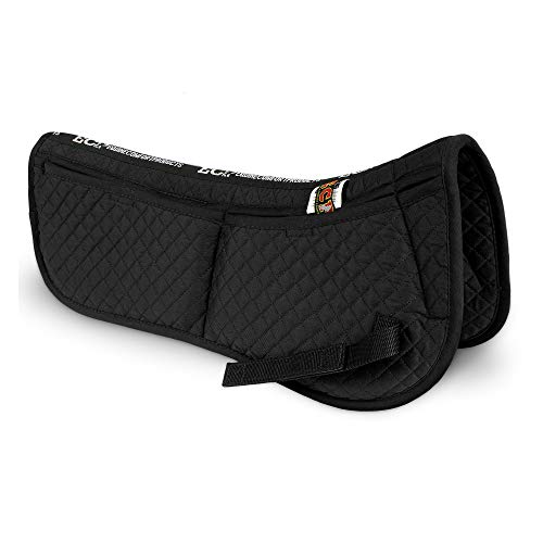 Black Adjustable Memory Foam Horse Saddle Pad - Equine Comfort, Injury Prevention