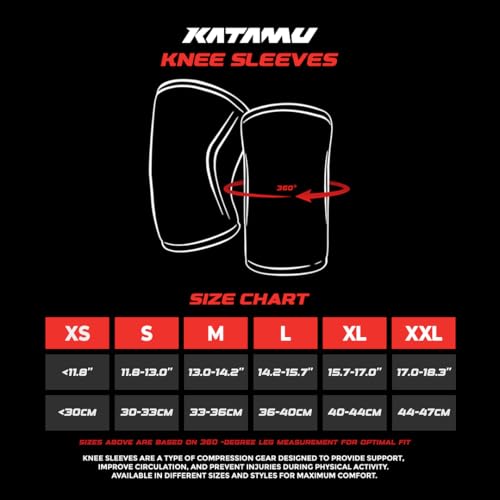 Katamu Premium Gothic 7mm Neoprene Knee Sleeves Large - Support & Compression