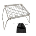 Foldable Camping Grill with Stainless Steel Woven Grate & Storage Bag