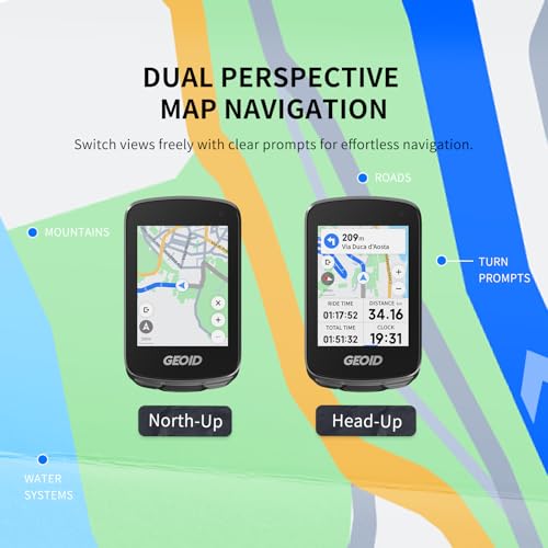 GPS Bike Computer 2.8'' Touchscreen Navigation Re-Route WiFi Waterproof