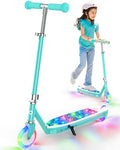 Kids Electric Scooter Gyroor KS2 Aqua Blue with LED Wheels, 5 MPH, Ages 3-8