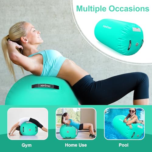 VOFiTNY Inflatable Gymnastics Air Mat - 3.3' L x 2' W Tumbling Track, Mint