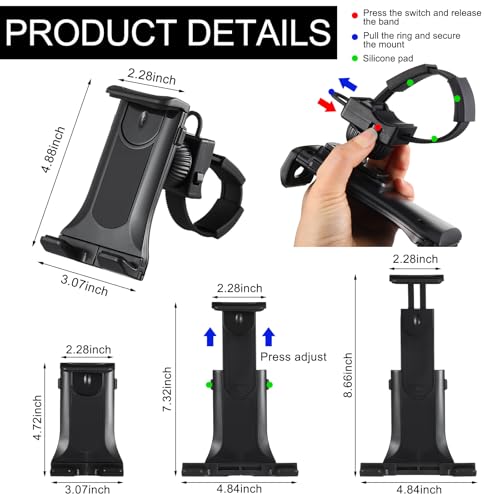 Leinuosen 50-67 Inch Walking Pad Handle Bar with Phone Holder - Adjustable Fitness Accessory
