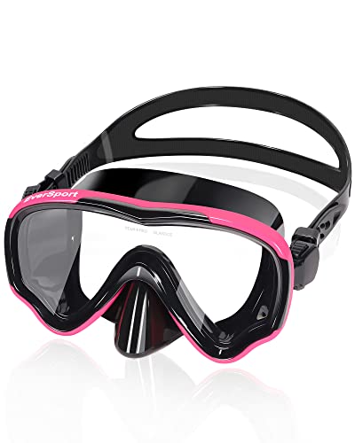 EverSport Adult Swim Goggles with Soft Nose Cover Anti-Fog Wide View Black-Pink