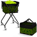 Foldable Tennis Ball Hopper Cart with Removable Ball Bag - Portable Ball Storage Organizer