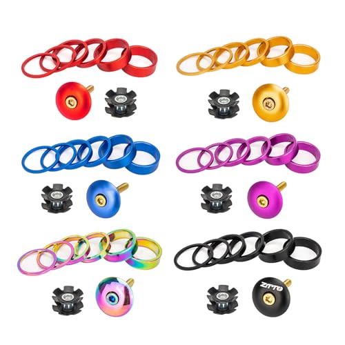 Purple Bicycle Headset Spacer Kit Aluminium Alloy with Stem Cap & Bolts