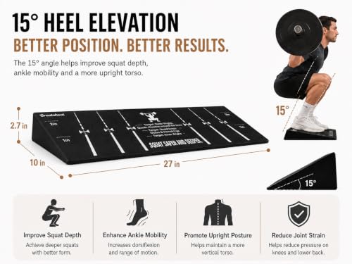 Squat Wedge Block - 15° Heel Elevated Slant Board for Better Form