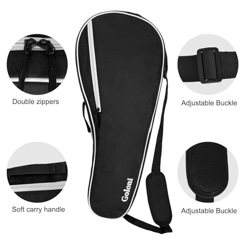 Goloni Tennis Bag for 3-4 Rackets - Water-Resistant Padded Tennis Racket Bag - Black