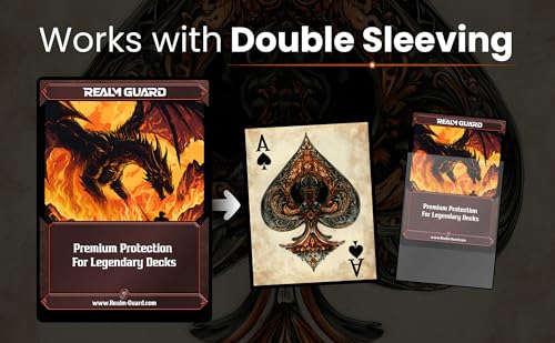 Regular Hand-Drawn Textured Matte Card Sleeves 100 Count for TCG/MTG - Realm Guard