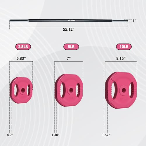 RitFit 40LB Adjustable Barbell Weight Set with Padded Bar for Home Gym