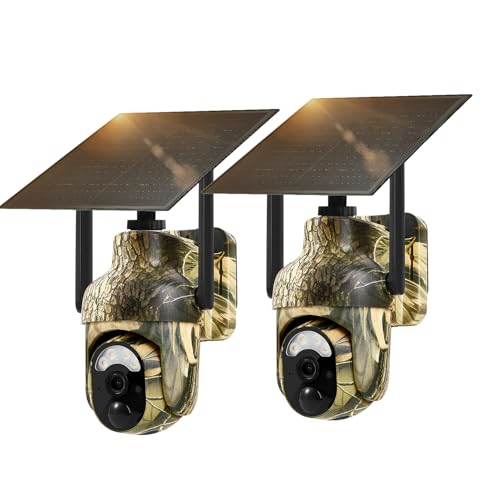 GLEEMALL 2 Pack 4G LTE Cellular Trail Camera with Solar Power, 2K Live Feed, Remote Viewing