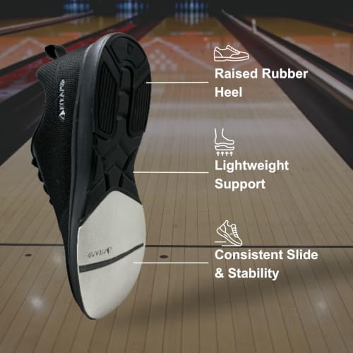 Pyramid Men’s Path Lite Black Bowling Shoes - 12 / Unisex Athletic Fit, Breathable Mesh Upper