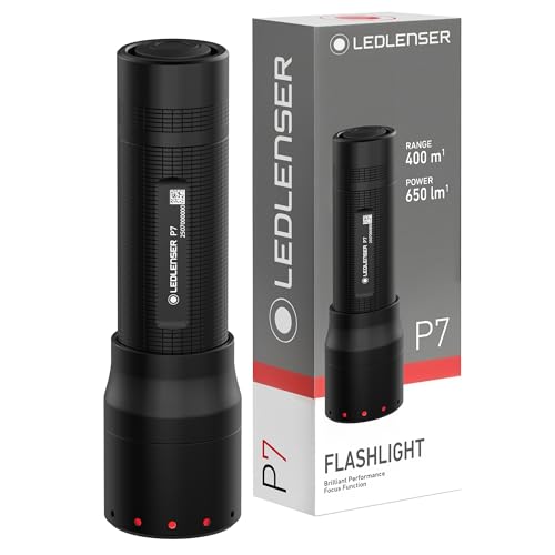 Ledlenser P7 LED Tactical Flashlight 650 Lumens, Adjustable Focus, Durable Aluminum Body