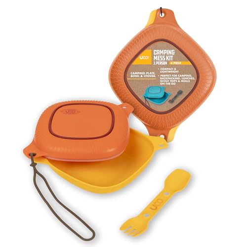 Camping Mess Kit with Bowl Plate and 3-in-1 Spork Set - Sunrise / One Size