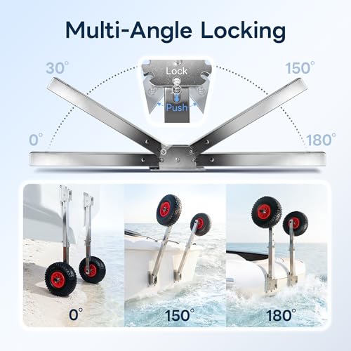 Stainless Steel Boat Launching Wheels with Pneumatic Tires for Trailers
