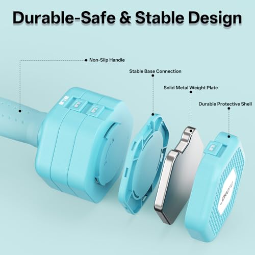 Adjustable Dumbbell Set 16LBS C-Blue Pair - 1S Quick Lock Home Gym Weights