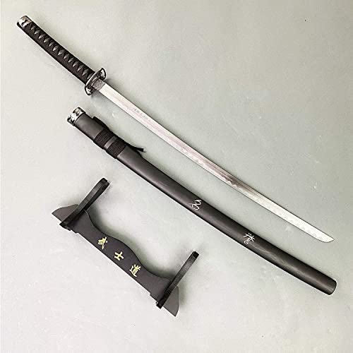 Japanese Samurai Sword Katana with Stand - Last Samurai Honor, 41.5 Inch, Black Scabbard