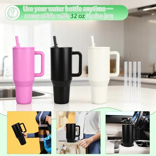 Black 32oz Flip Straw Lid for HydroJug Travel Tumbler Leak-Proof BPA-Free