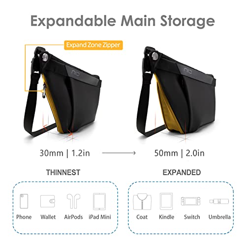 NIID Crossbody Sling Bag for Men - Ultra-Slim 30-50mm Width