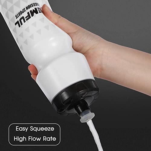 GEMFUL Water Bottle Biking 24oz BPA-Free 2 Pack - Black & White