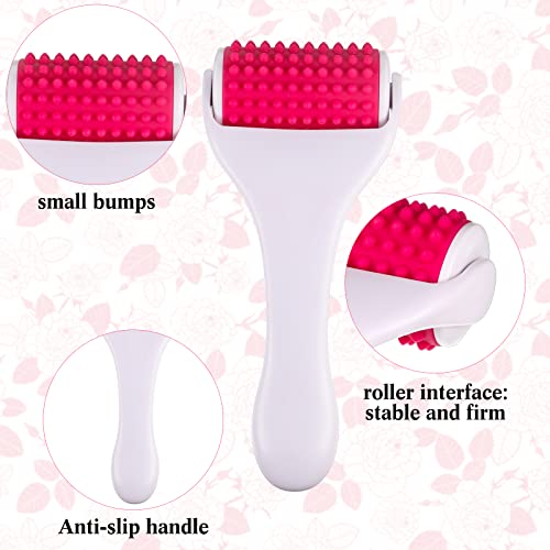 Muscle Roller Massager Set - Silicone Foam Rollers for Full Body Relief - White & Rosy Variation