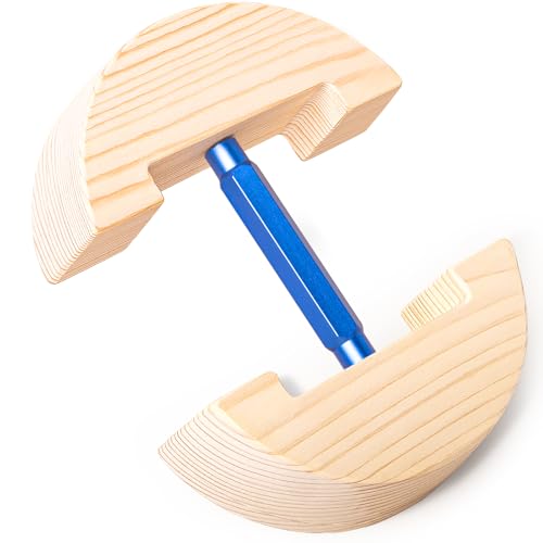 Adjustable Wooden Hat Stretcher for Fitted Caps - Round Square Blue / Large