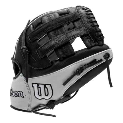 Wilson A700 12" Fastpitch Softball Glove Black/White - Right Hand Throw, Infield