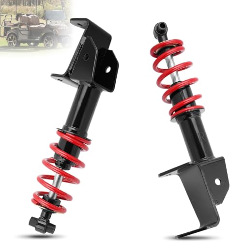 AUTOBABA Red Front Shock Absorbers with Springs for Yamaha G29 Golf Cart