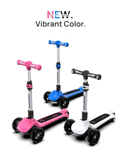 Kids Electric Scooter Blue with Light Up 3-Wheeled Design & Adjustable Height