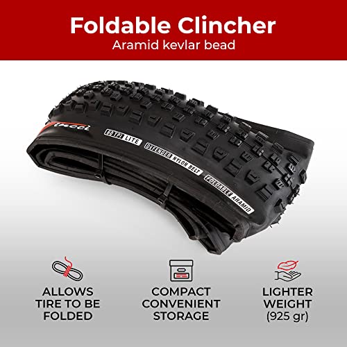 Mountain Bike Tire & Tube Set 29x2.25 Black Foldable 57-622 Schrader/Presta