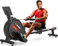 Wenoker Dark Red Magnetic Rowing Machine for Home, Full Body Workout, Quiet & Smooth