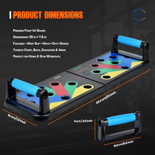 Foldable Push Up Board with Resistance Bands for Home Workout