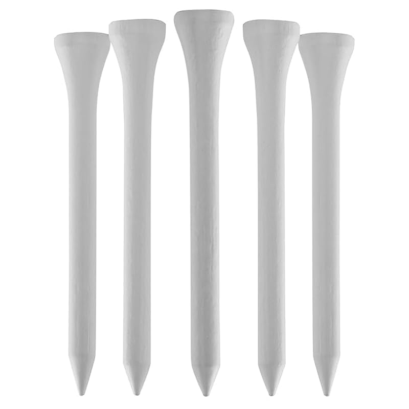 Bamboo Golf Tees 70mm Pack of 50 White - Durable Eco-Friendly Golf Accessories