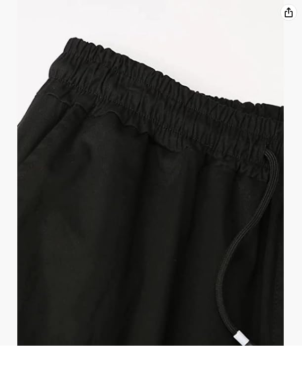 Men's Black Cargo Pants for Hiking Workout Joggers - Large