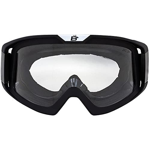 Pelican Black Fitover Padded ATV Motorcycle Goggles with Clear Lens - Variation Black-Clear