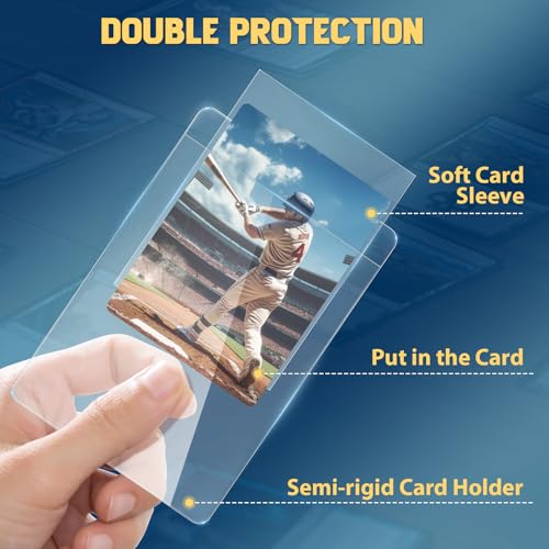 SAMYUCHO 2000pcs Semi-Rigid Card Holder & Penny Sleeves Set 1000pcs Each