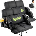 Yazzropt Wide Stadium Seat with Back Support 23in 2 Pack - Padded Bleacher Chairs with Adjustable Backrest, Lumbar Pillow & Cup Holder
