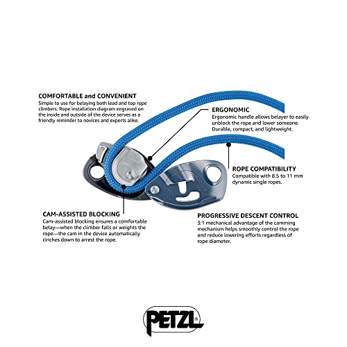 PETZL GriGri Rock Climbing Belay Device - Blue, Uni Variation