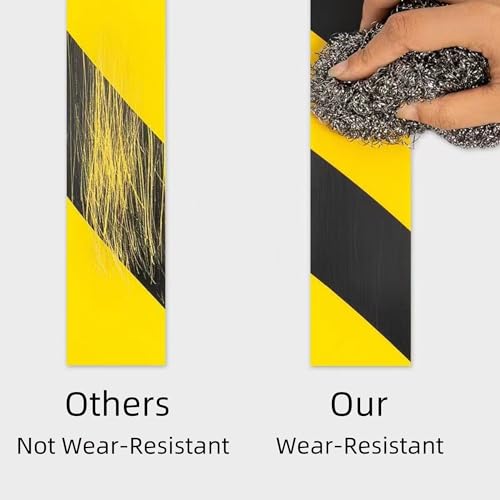 SWRT Hazard Tape - 2 Inch x 110FT Black & Yellow Warning Stripe | Strong Adhesive & Waterproof for Floor Marking