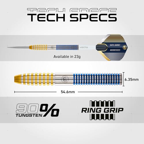 Winmau Daryl Gurney SC 1.0 23g Tungsten Steel Tip Darts Set with Flights & Shafts